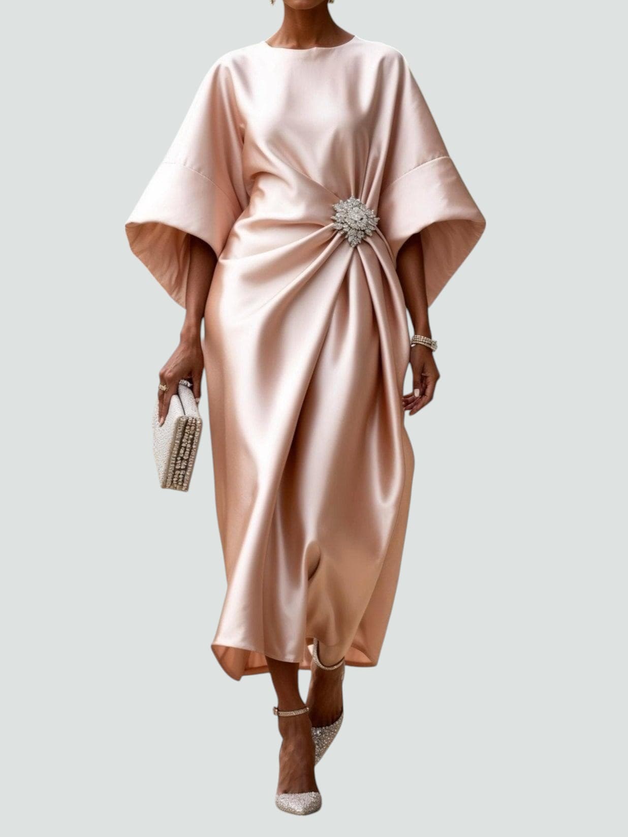 Albertine – Elegant long satin dress