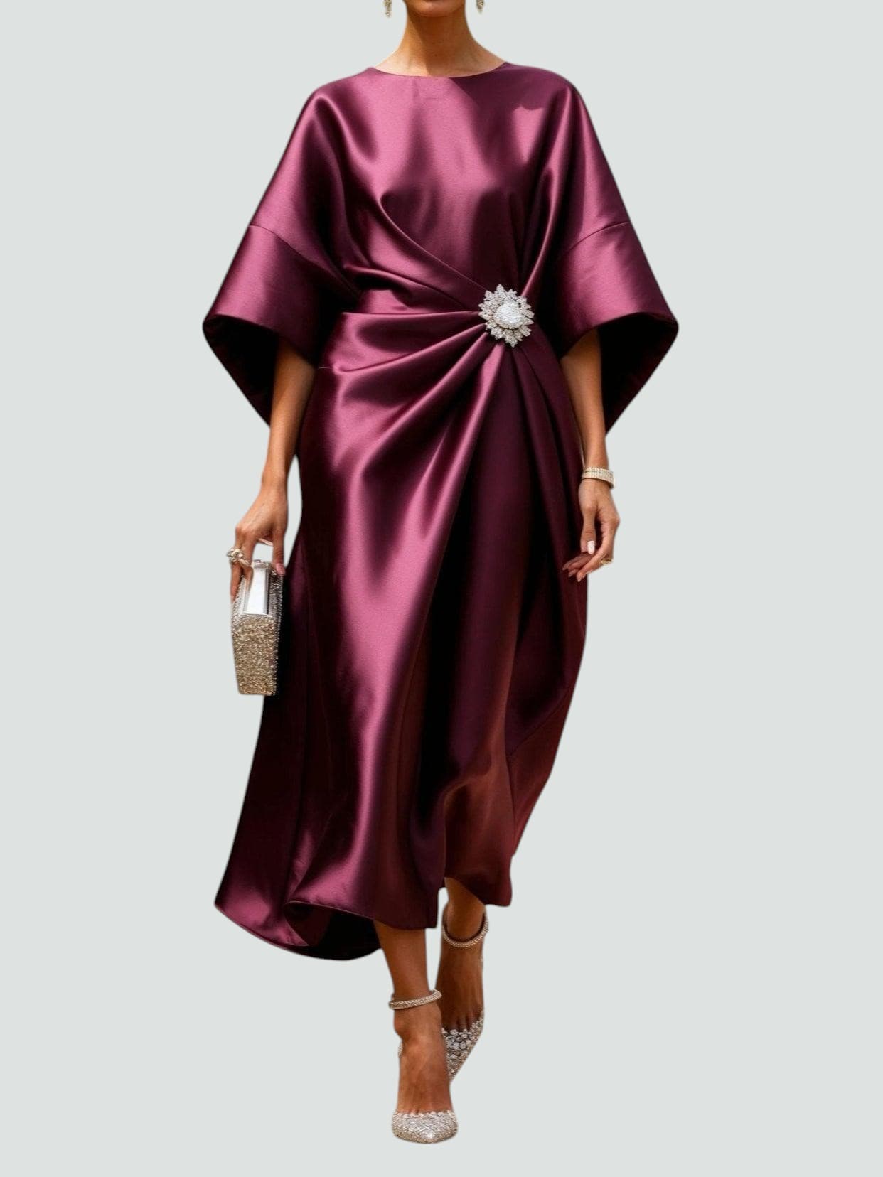 Albertine – Elegant long satin dress