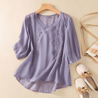 Laurienne™ | Blusa de botones asimétricos