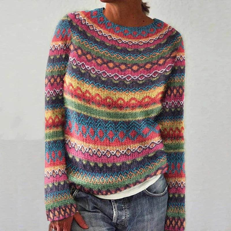 Emma - Elegant long-sleeve printed sweater