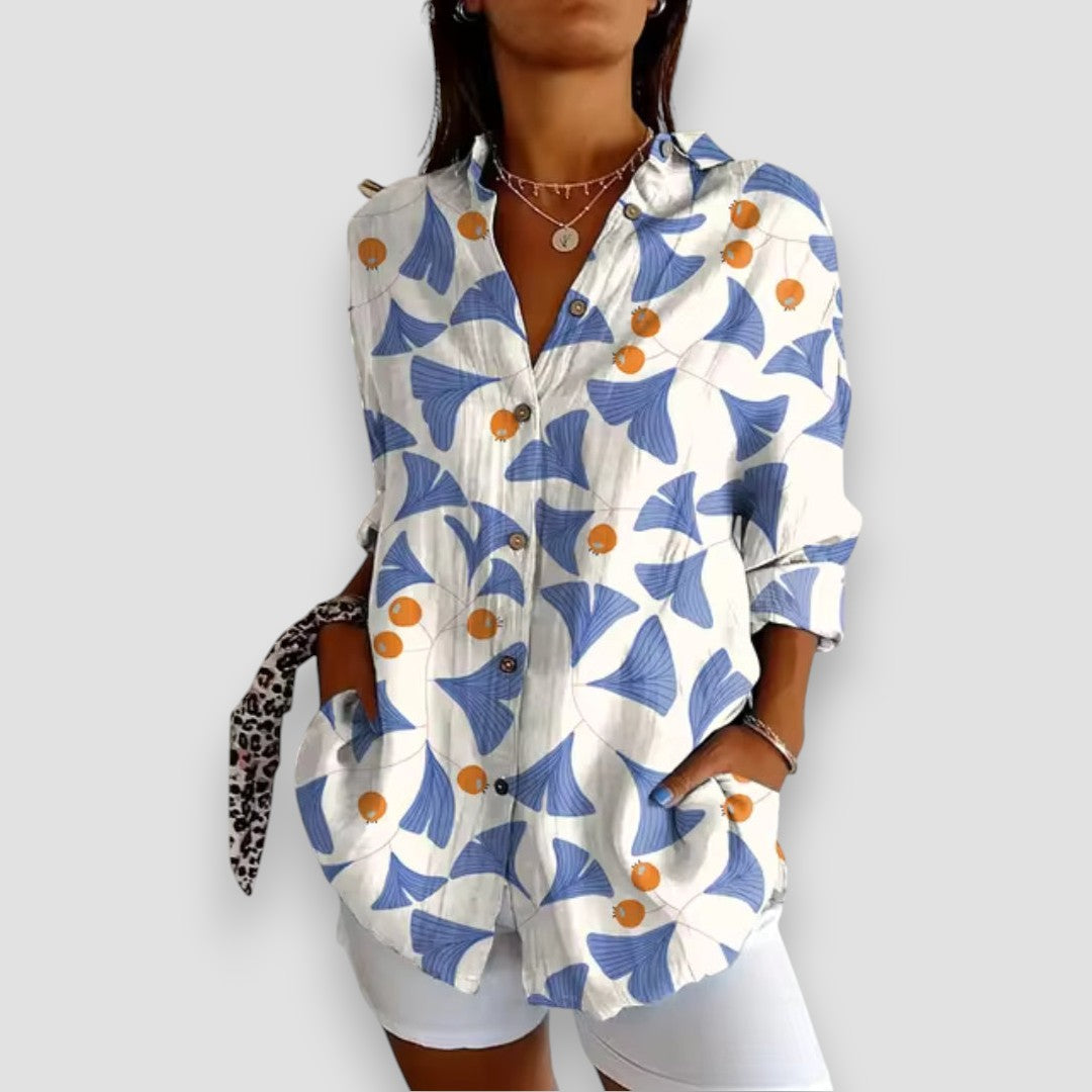 Sofía - Blusa con botones y estampado