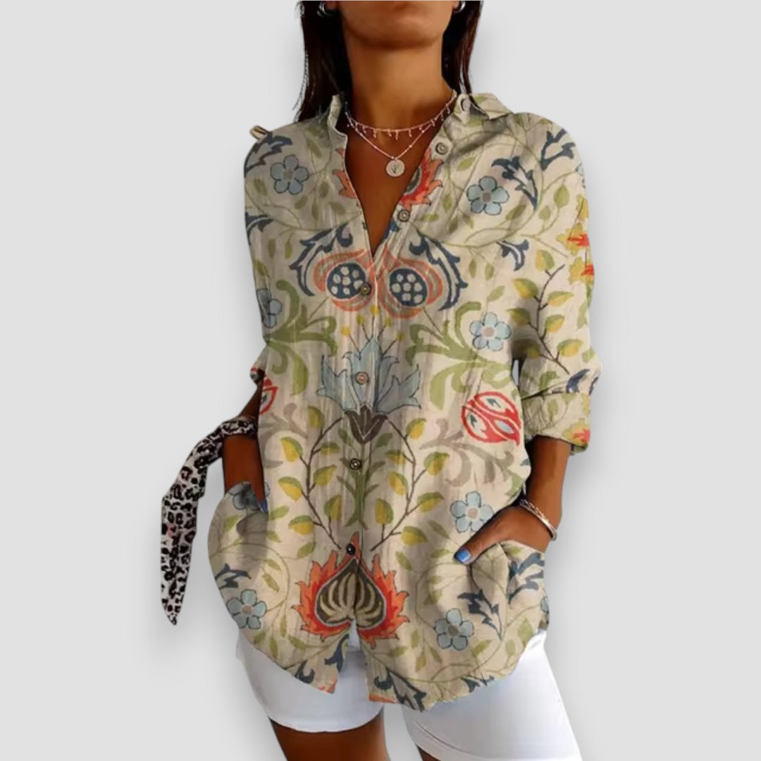 Sofía - Blusa con botones y estampado