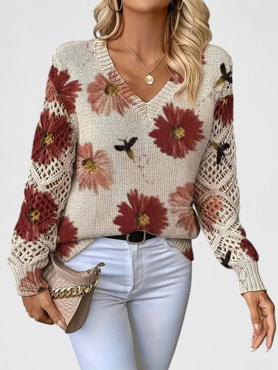 Aurélie | Elegante suéter con estampado floral