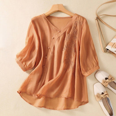 Laurienne™ | Blusa de botones asimétricos