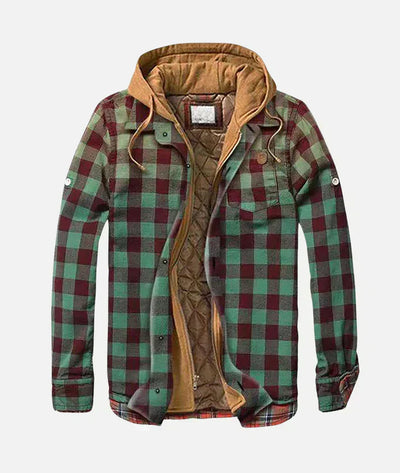 Alain – Chamarra a cuadros con patchwork