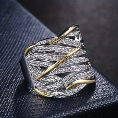 Anillo elegante de múltiples capas trenzado