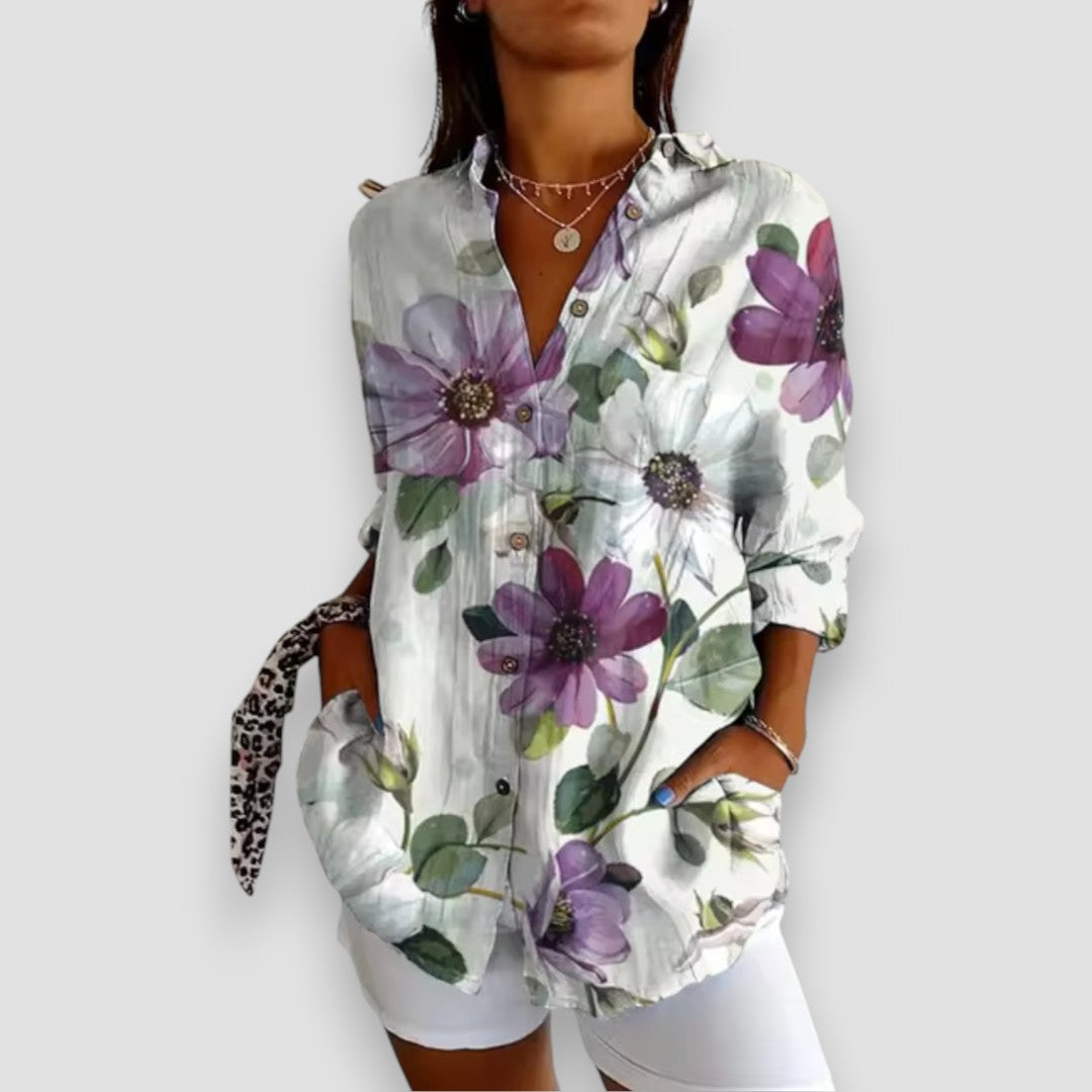 Sofía - Blusa con botones y estampado