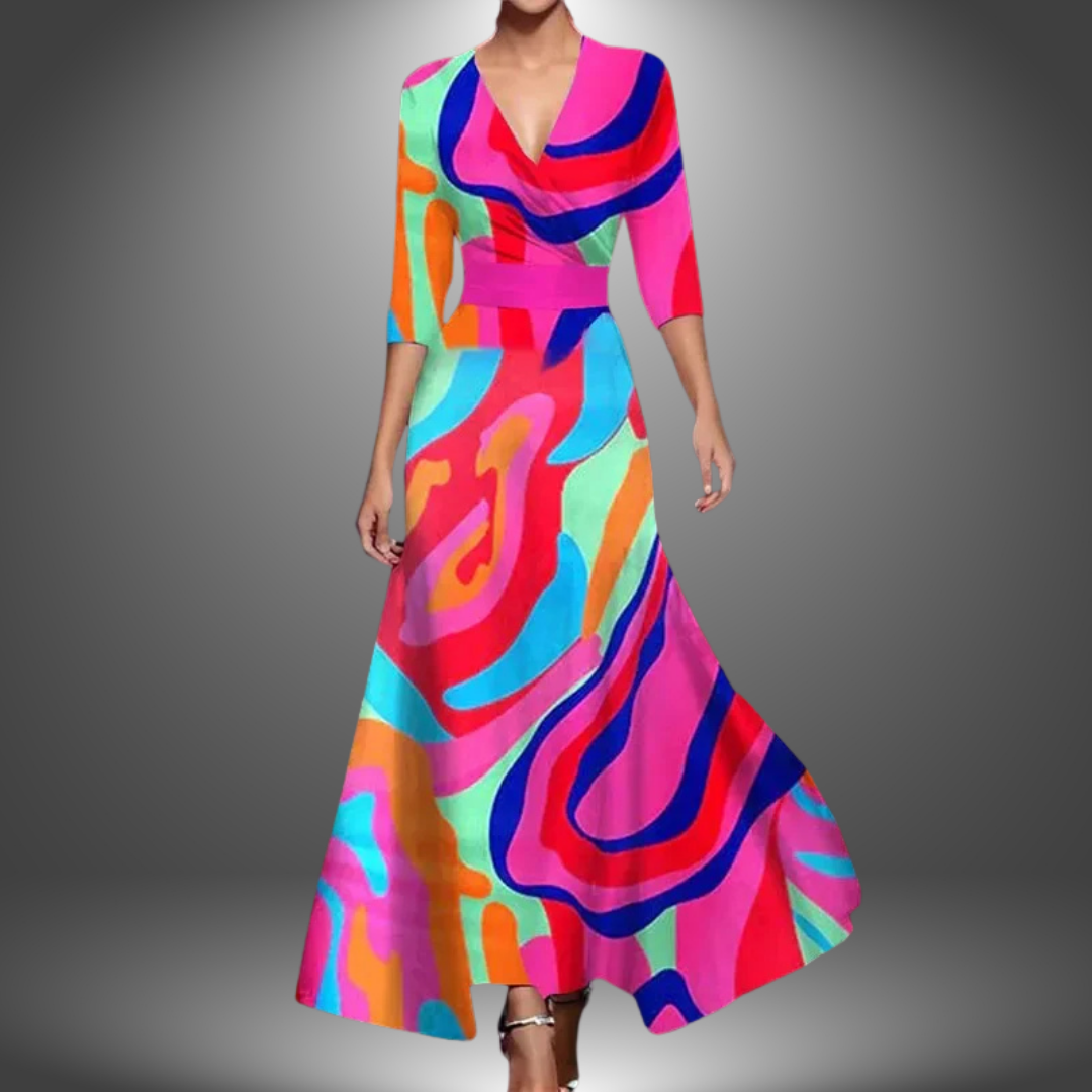Nunzia | Elegant evening dress with floral charm