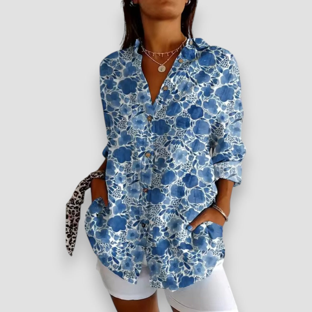 Sofía - Blusa con botones y estampado