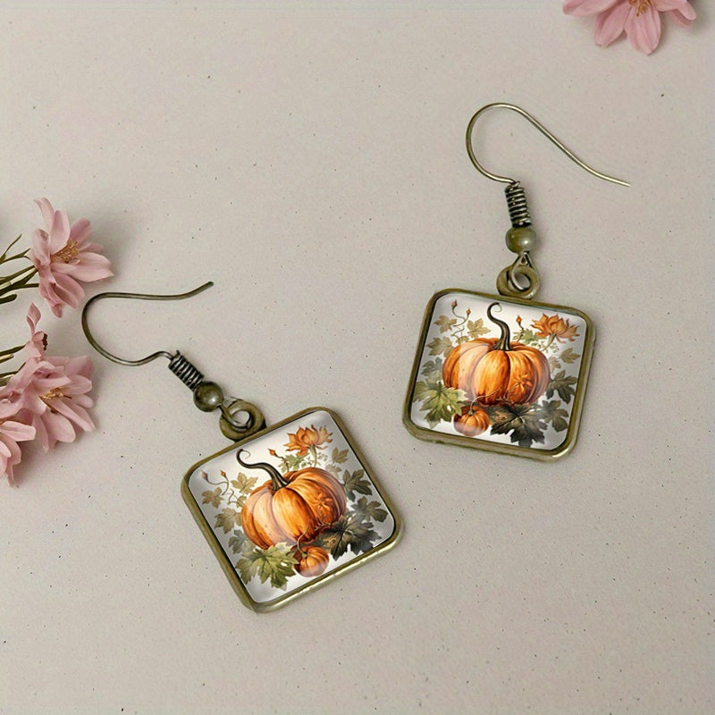 Pendientes Colgantes de Cristal de Calabaza