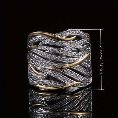 Anillo elegante de múltiples capas trenzado