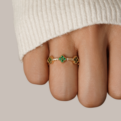 Glück - Anillo de Cristal de Trébol