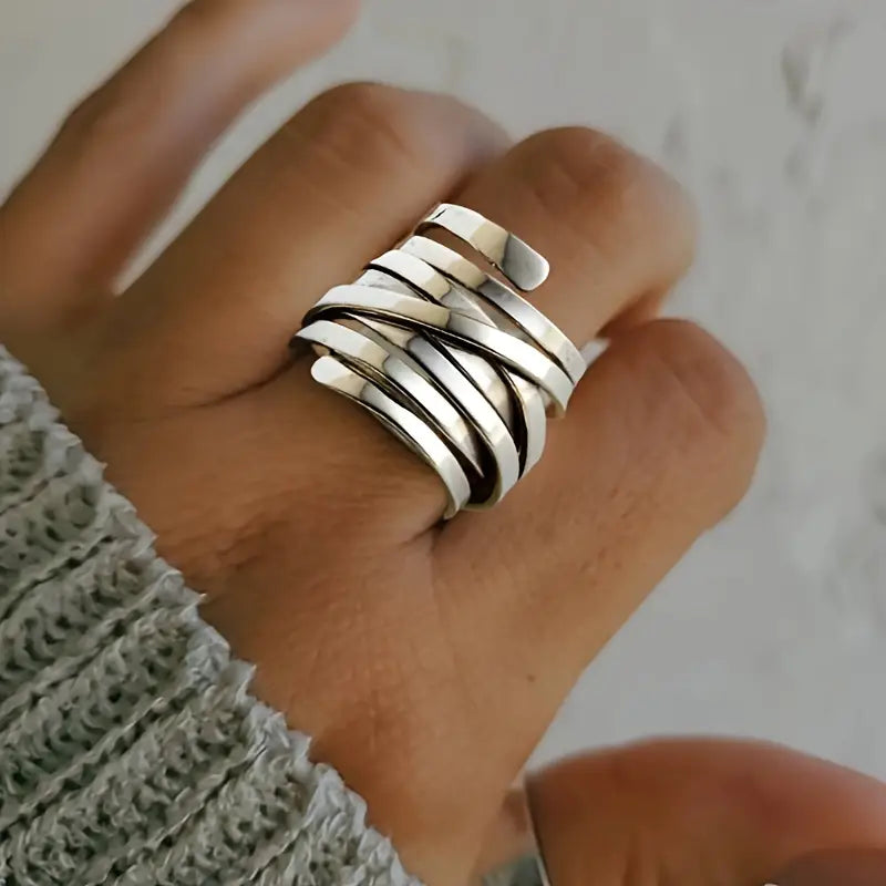 Bliss - Anillo de Plata de Capa Gruesa Vintage