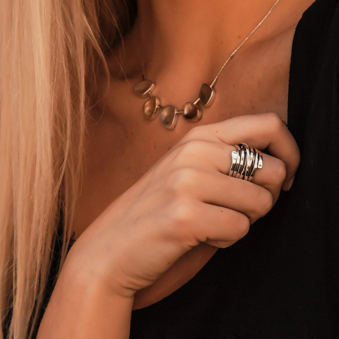 Bliss - Anillo de Plata de Capa Gruesa Vintage