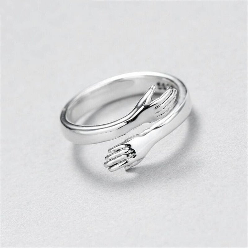 Anillo Ajustable de Plata Abrazo