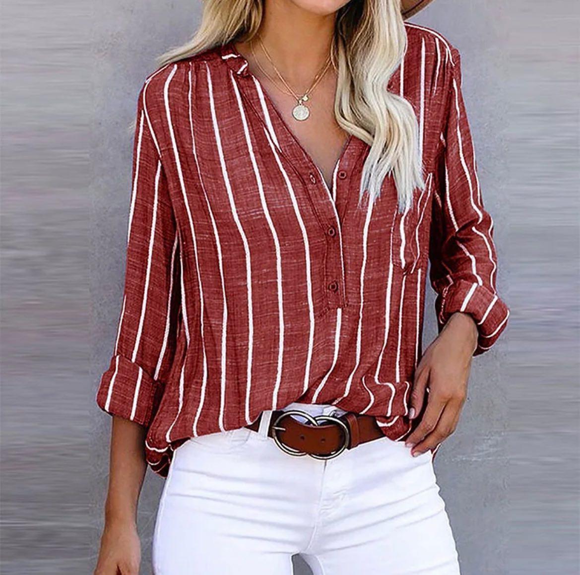 Britt - Elegant striped blouse