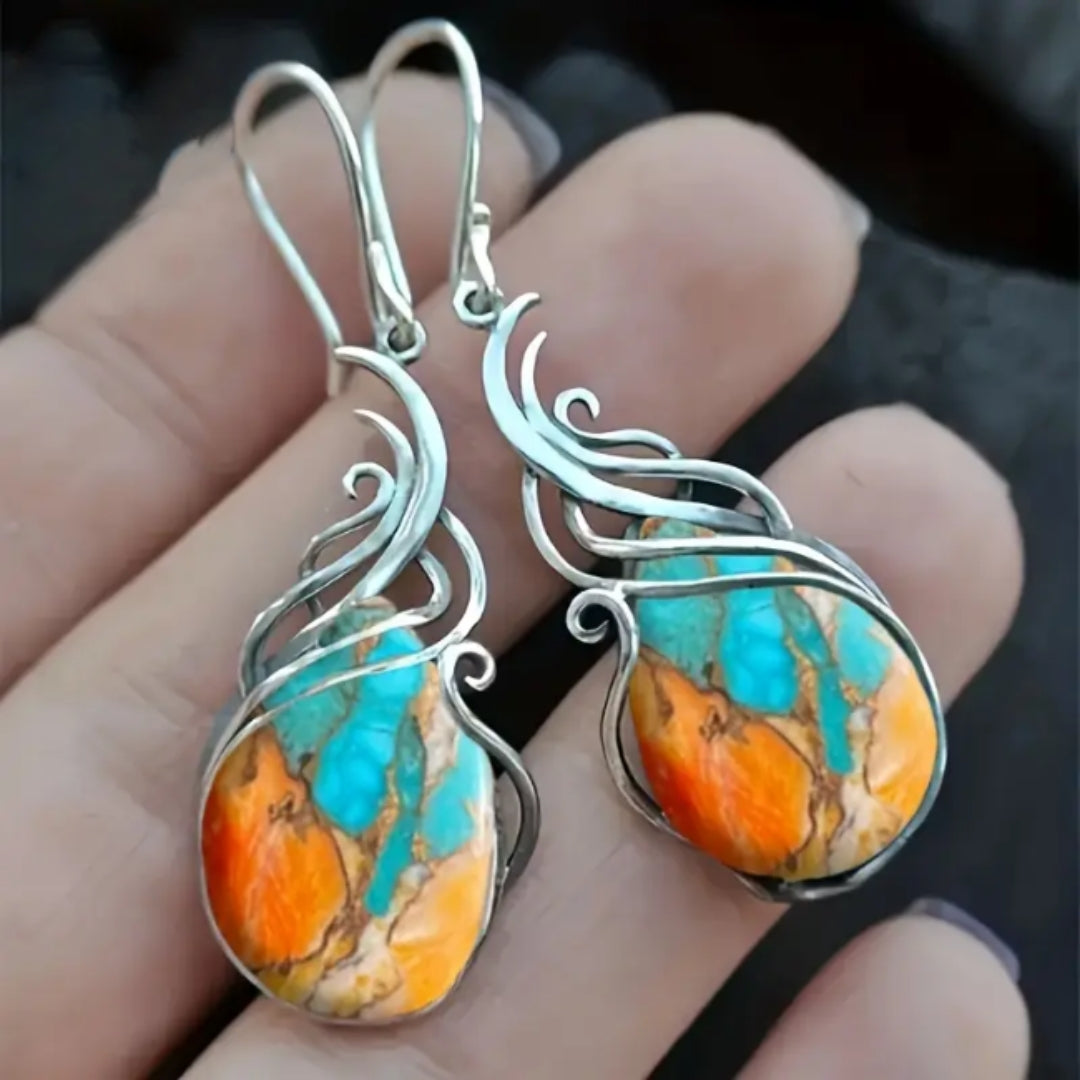 Pendientes de Gota de Gemas Brillantes