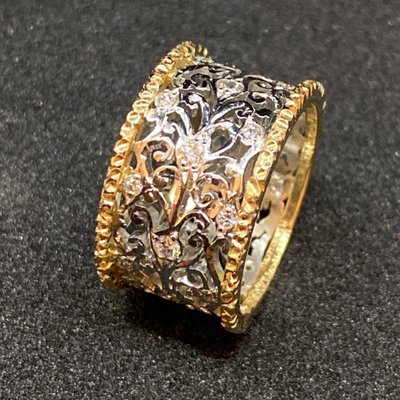 Mika - Anillo de Hiedra Vintage con Zircón