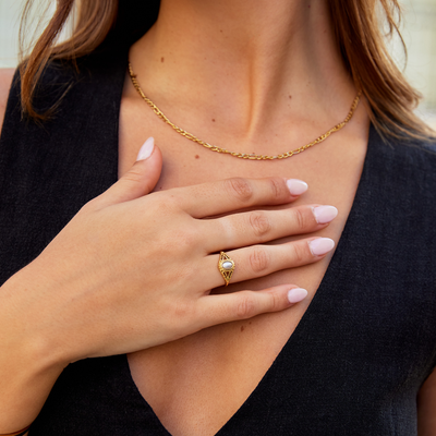 Royal - Anillo de Perlas Vintage
