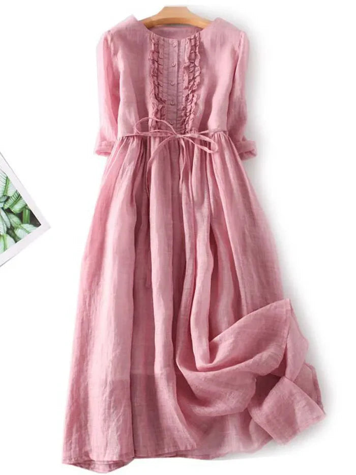 Laura™ - Elegant Linen Dress