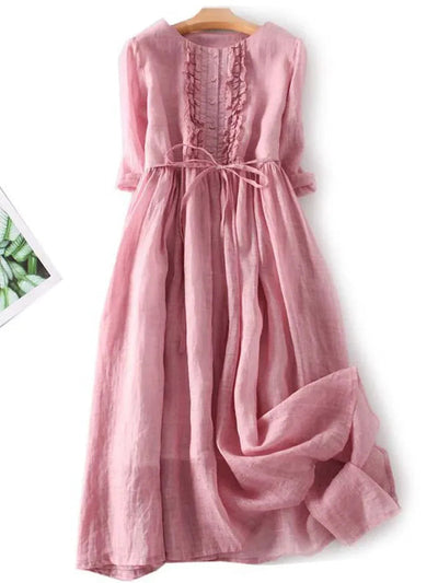 Laura™ - Elegant Linen Dress