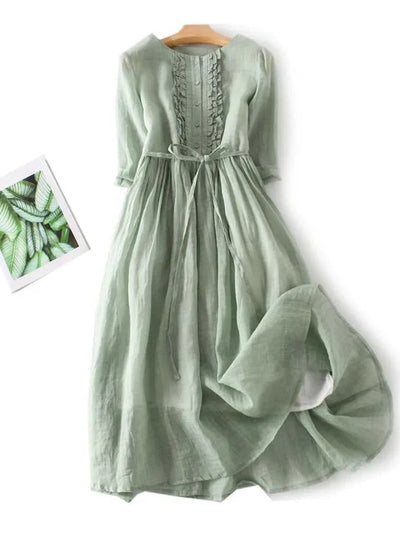 Laura™ - Elegant Linen Dress