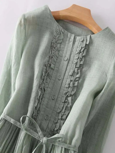 Laura™ - Elegant Linen Dress