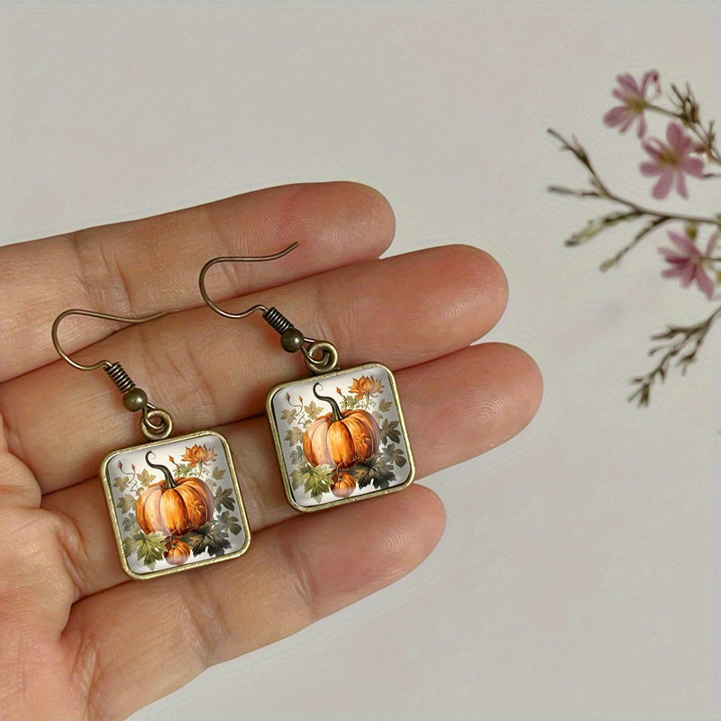 Pendientes Colgantes de Cristal de Calabaza