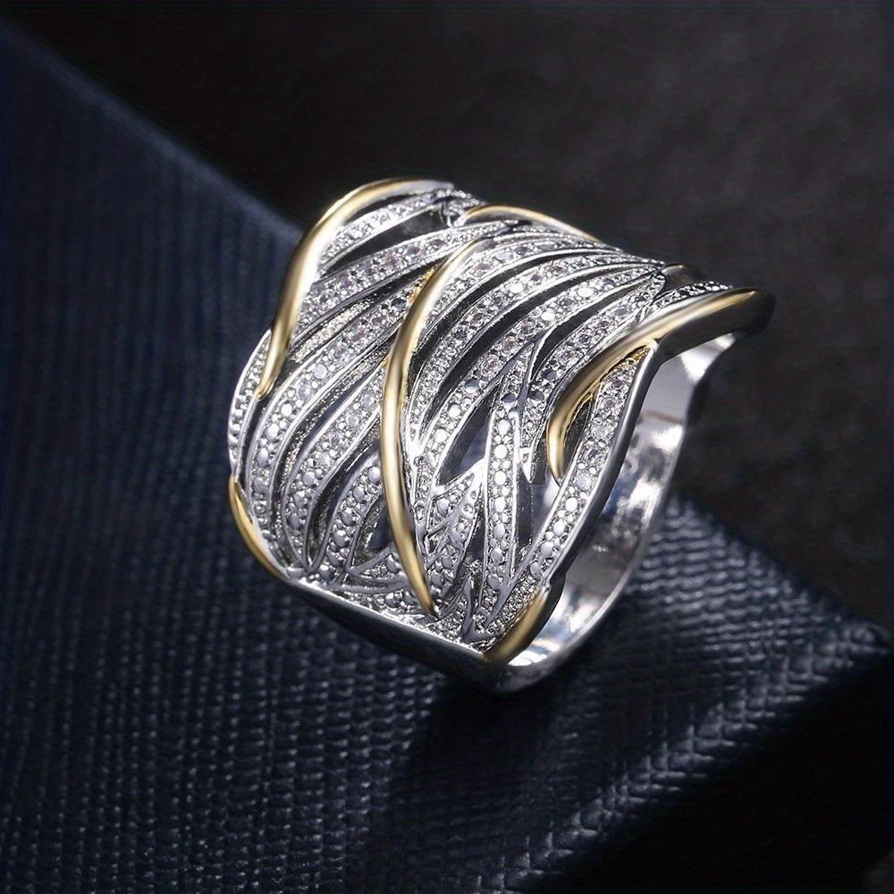 Anillo elegante de múltiples capas trenzado