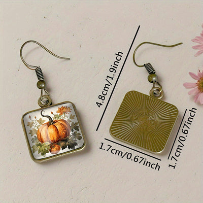 Pendientes Colgantes de Cristal de Calabaza