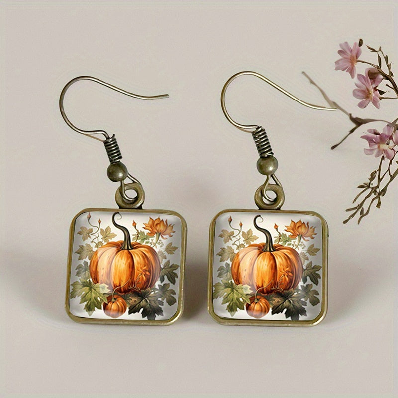Pendientes Colgantes de Cristal de Calabaza