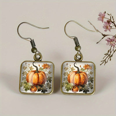 Pendientes Colgantes de Cristal de Calabaza