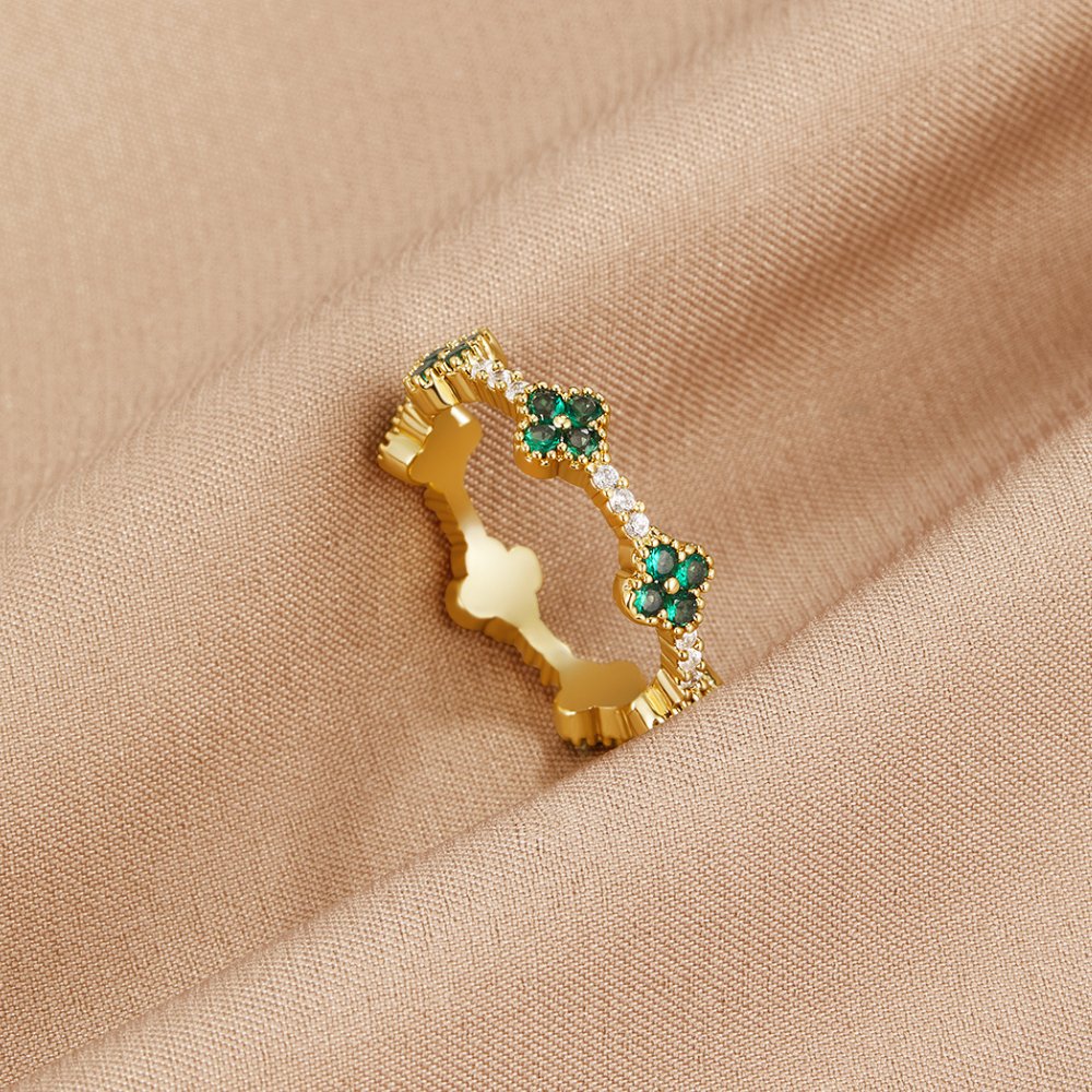 Glück - Anillo de Cristal de Trébol