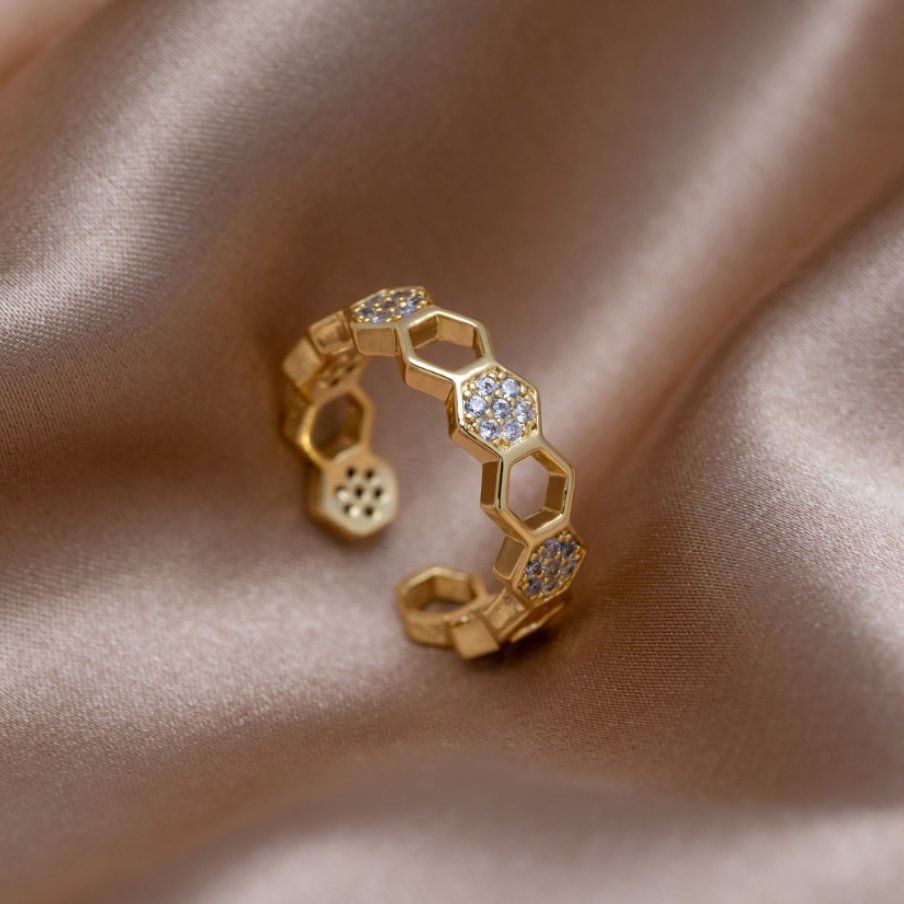 Biene - Anillo de Oro y Cristal