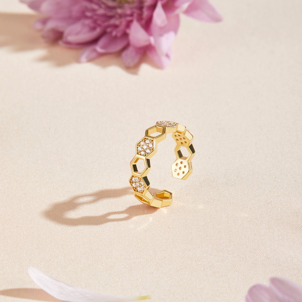 Biene - Anillo de Oro y Cristal