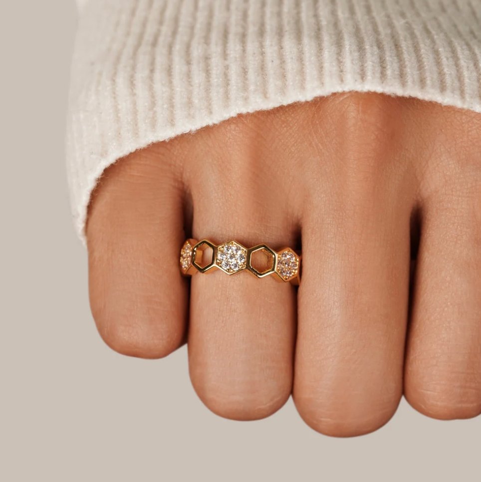Biene - Anillo de Oro y Cristal