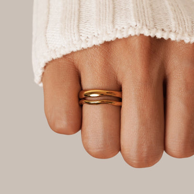 Brillo - Conjunto de Anillos de Olas