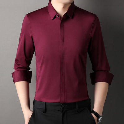 Mitchel | Camisa elástica antiarrugas para hombre