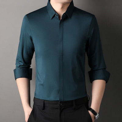 Mitchel | Camisa elástica antiarrugas para hombre