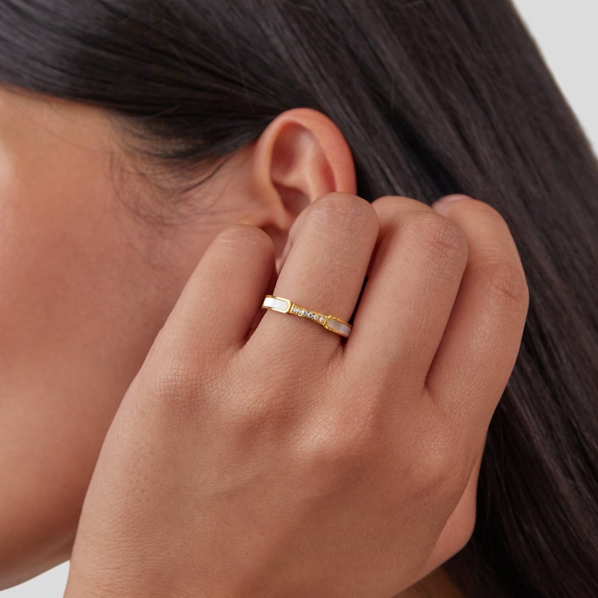Unity - Anillo de Perlas y Cristales