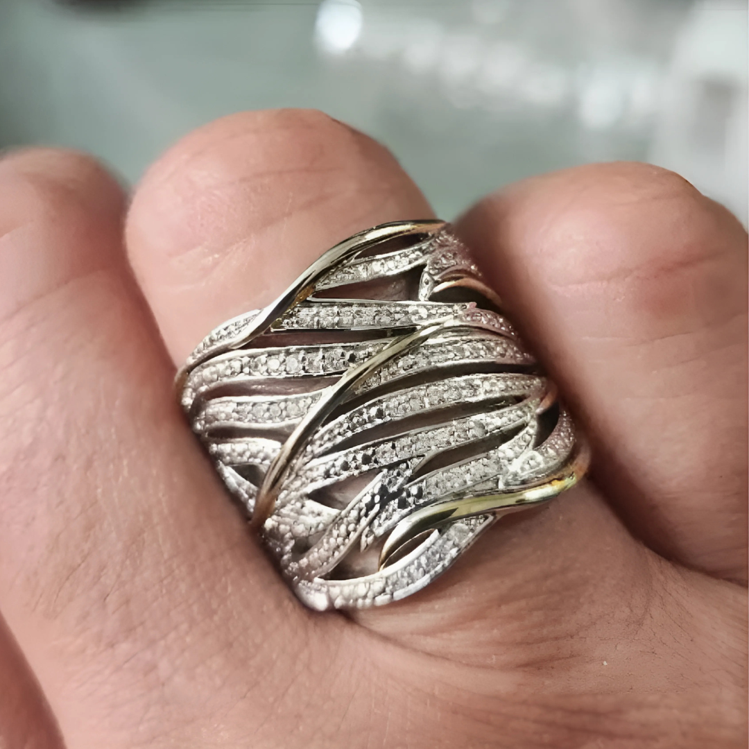 Anillo elegante de múltiples capas trenzado