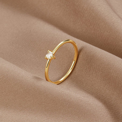 Amor - Anillo de Corazón de Cristal