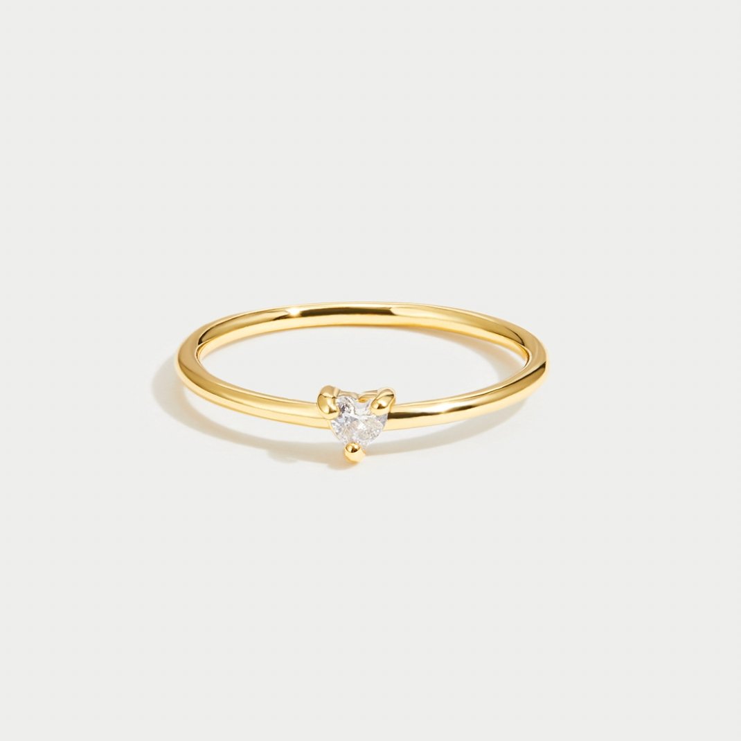 Amor - Anillo de Corazón de Cristal